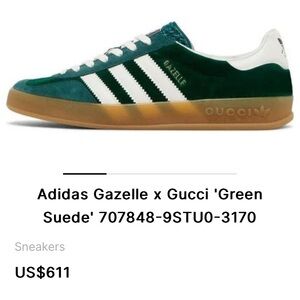 Adidas x Gucci Gazelle Green Men’s 7/Women’s 8.5